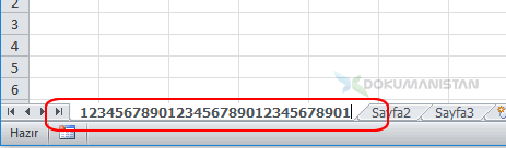 Excel Sayfa Ad Kapasitesi