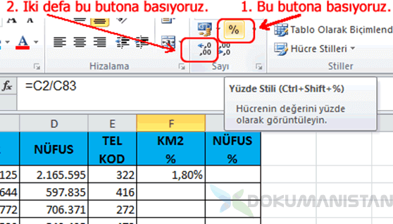 Sayıyı Yüzde Stiline Çevirme