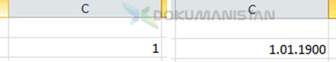 Excel 1 rakamının 01.01.1900 temsil etmesi