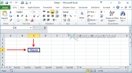 Excel Hücresinin İçinde Neler Var