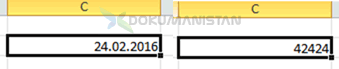 Excel Her tarih sayısal Karşılığı
