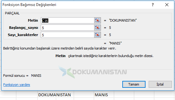 Fonksiyon Veri Tipleri Girişinde Parça Al Fonksiyonu