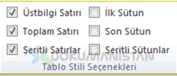 Tablo Nesnesi Tablo Stili