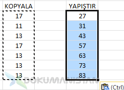 Toplayarak yapıştır
