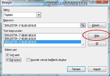 Excel Veri Birleştir Daha Consolide Özellikleri Ekle