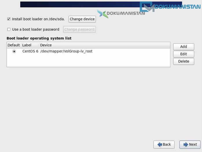 Instal boot loader on /dev/sda