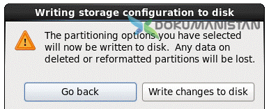 Writing storage configuration to disk