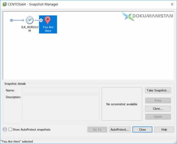 WMware Snapshot Manager İlk Kurulum Görseli
