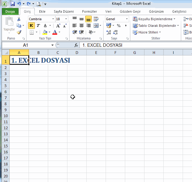Açık olan Excel Sayfaları arasında Gezinme Kısayolu