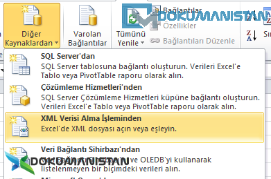 Excel Dış Veri Al XML Verisi Alma İşleminden