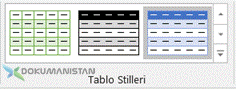 Tablo Stilleri – Table Styles