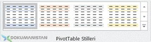 Özet Tablo Stilleri – PivotTable Styles