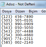 Biçim Verilerini almak için Not Defterine Yapıştır