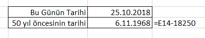 Excelde Tarih ile Sayı Hesaplama Yapma