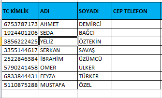 Veri Doğrulama Listesi