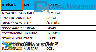 Veri Doğrulama Liste Girişi