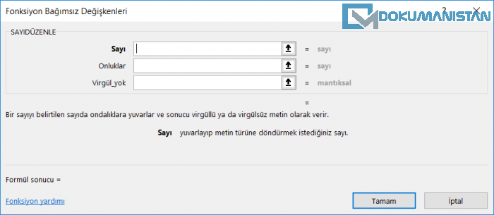 SAYIDÃZENLE Fonksiyonu (FIXED Function)