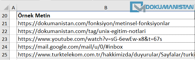 URL den Alan Adını Alma liste