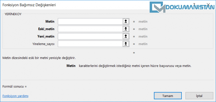 YERİNEKOY Fonksiyonu