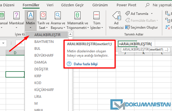 Aralık Birleştir Fonksiyonu