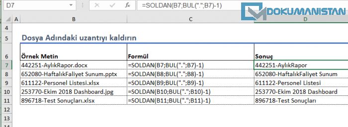 Dosya Uzantısındaki Tüm Listesi