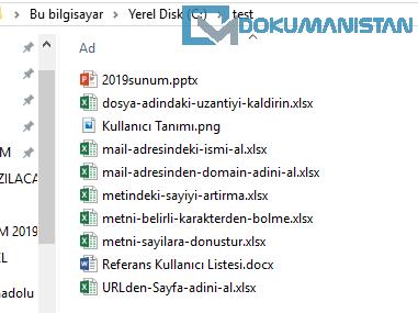 Klasör İsim Listesi