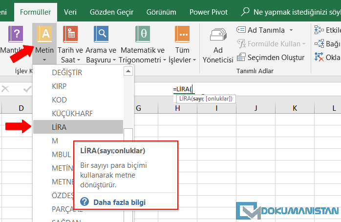 Lira Fonksiyon Ekranı