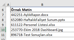 Metindeki Belirli Karakterden Bölme