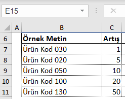 Metindeki Sayıyı Otomatik Artırmak