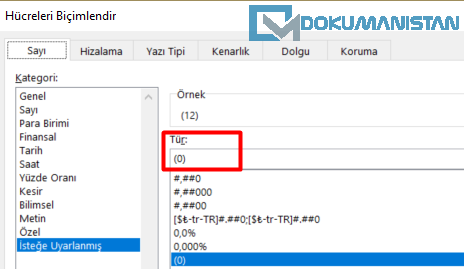 Hücre Fonksiyonu Ayraç Sayıda Parantez