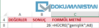 Hücre Fonksiyonu Genişlik