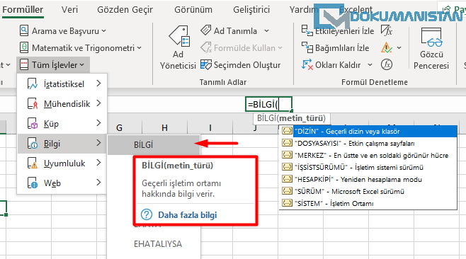Bilgi Fonksiyonu Nerede