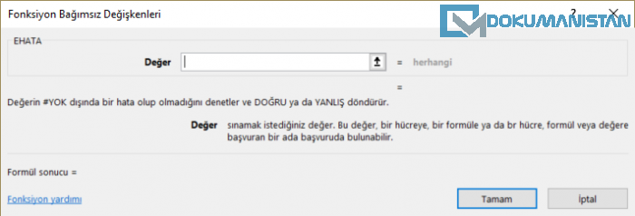EHATA Fonksiyon Parametreleri