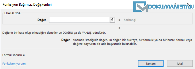 EHATALIYSA Fonksiyon Parametreleri