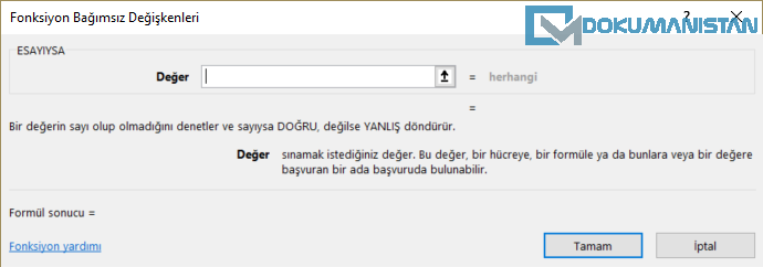ESAYIYSA Fonksiyon Parametreleri