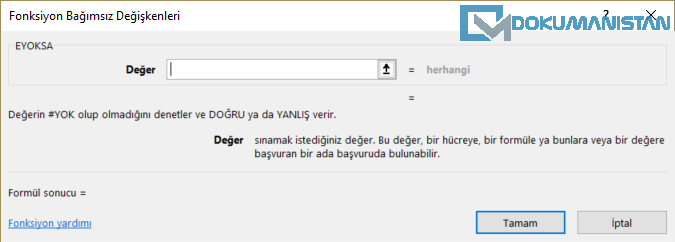 EYOKSA Fonksiyon Parametreleri