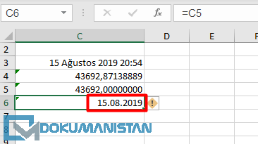 TAMSAYI Formülü ile Sayısal Değerin Tarih Dönüşümü