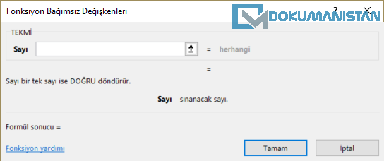 TEKMİ Fonksiyon Parametreleri