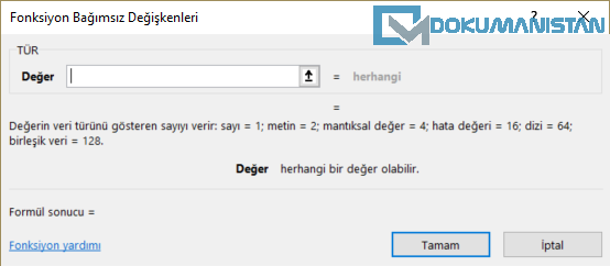 TÜR Fonksiyon Parametreleri