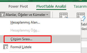 Çözüm Sırası