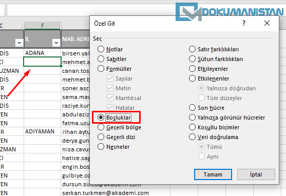 Özel Git Boşluklar