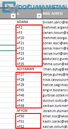 Seçili İşlemi Formülleri