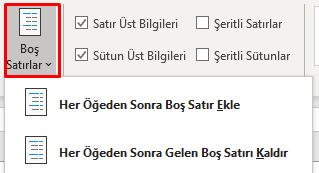 Boş Satırlar