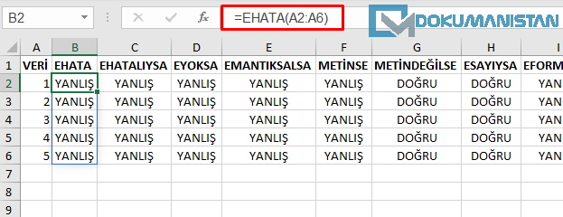 İs Fonksiyonlarında Aralık örnekleri
