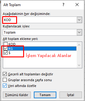Alttoplam İşlemi