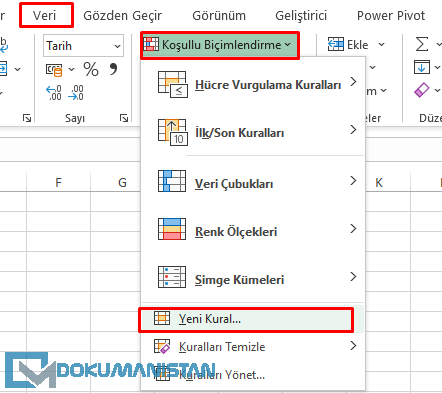 Koşullu Biçimlendirme Yeni Kural