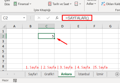 Sayfalar Fonksiyonu Örneği