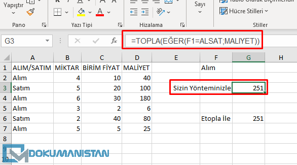 Ad Tanımlama Formül sorunu
