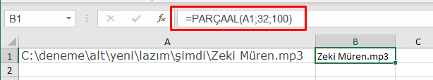 Dosya Uzantılarını Temizleme İşlemi Parçaal Fonksiyonu