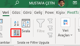 PivotTable Sıralama İşlemi Gösterim İpuçları